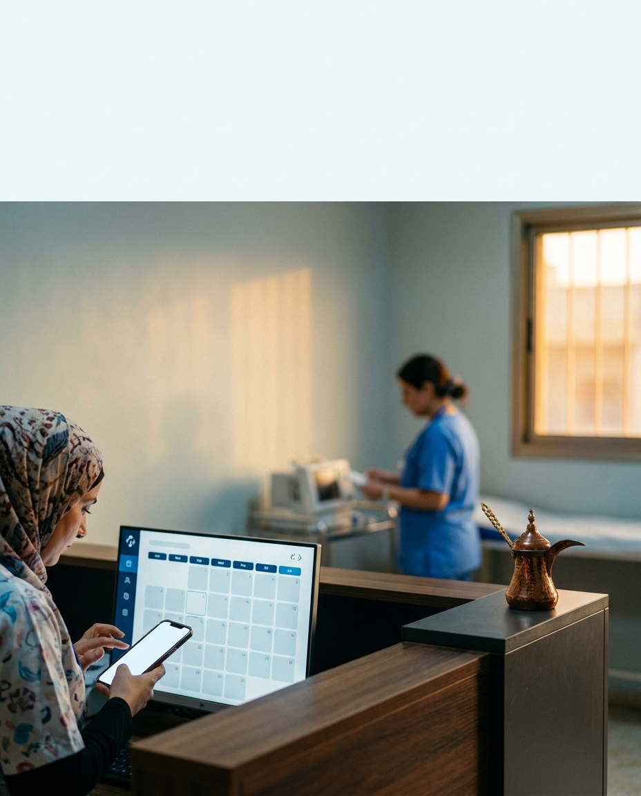 Under 4 hours to onboard front-desk — a small-clinic scheduling checklist with multi-branch inventory WhatsApp